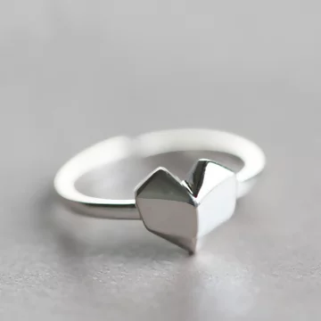 925銀飾×摺紙愛心×開口戒指