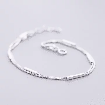 925銀飾×長方幾何雙層×手鍊