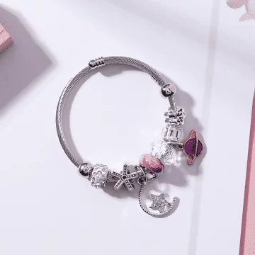 宇宙星月×固定式串珠手環×嫣紫