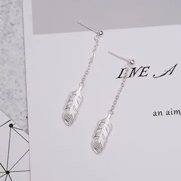 925銀針&times;小羽毛流蘇&times;耳針