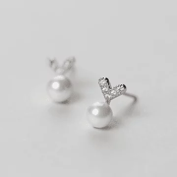 925銀針&times;愛心珍珠&times;耳針