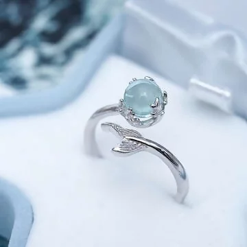 925銀飾&times;人魚泡泡&times;開口戒指