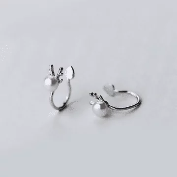 珍珠小鹿&times;U型耳骨耳夾