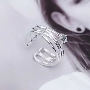 925銀飾&times;流星&times;開口戒指