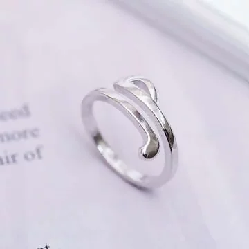 925銀飾×躍動音符×開口戒指