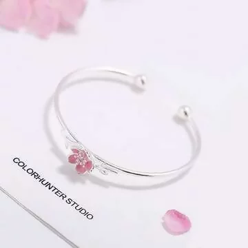 925銀飾&times;桃花開&times;開口手環