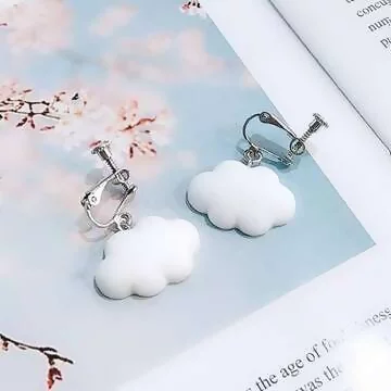 雲朵飄飄×螺旋耳夾×棉花白