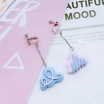 棉花糖彩色雲&times;螺旋耳夾