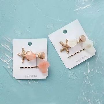 貝殼海星晶石&times;二套件髮夾組&times;共二色