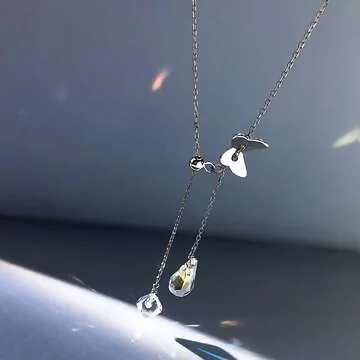 925銀飾&times;蝴蝶水滴流蘇&times;鎖骨項鍊