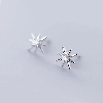925銀針×八箭光芒閃鑽×耳針