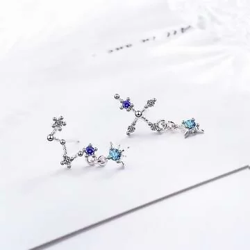 北斗十字星光芒×不對稱吊墜耳環