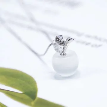 925銀飾&times;清透蘋果貓眼石&times;鎖骨項鍊