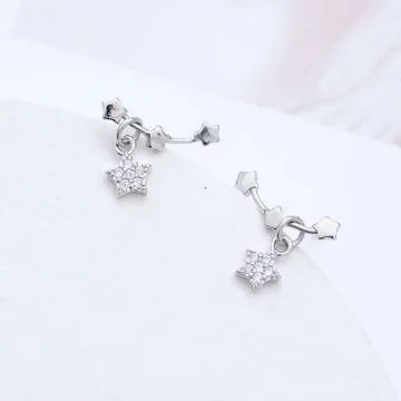 925銀針&times;搖曳小星星&times;耳針