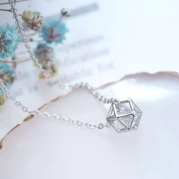 925銀飾&times;幾何球鏤空晶鑽&times;鎖骨項鍊
