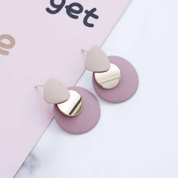 粉嫩嫩金屬圓片×吊墜耳環