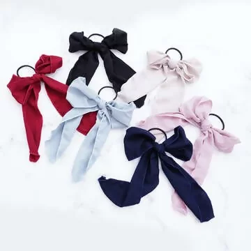 垂墜感雪紡蝴蝶結&times;髮束&times;共六色