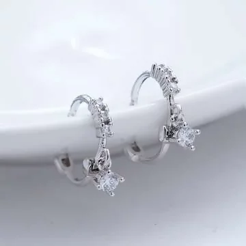 925銀針×垂鑽×耳扣