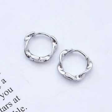 925銀針&times;波浪扭結&times;耳扣
