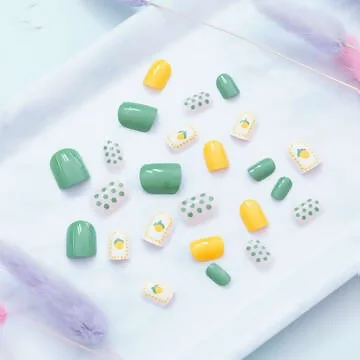 檸檬樹點點亮面×穿戴式手指甲片×二十四入