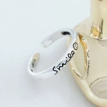 925銀飾&times;微笑smile&times;開口戒指