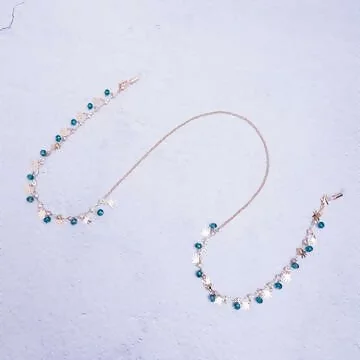 波西米亞小手藍珠&times;無線耳機眼鏡口罩防丟項鍊