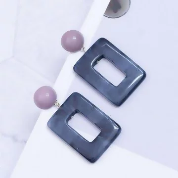 時尚炫染方框&times;吊墜耳環