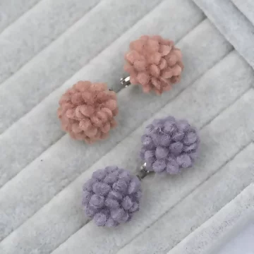 毛絨絨大麗花&times;螺旋耳夾&times;共二色