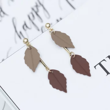 可可咖啡樹葉&times;吊墜耳環