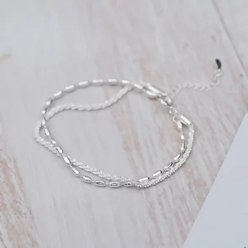 925銀飾&times;雙層米珠滿天星&times;手鍊