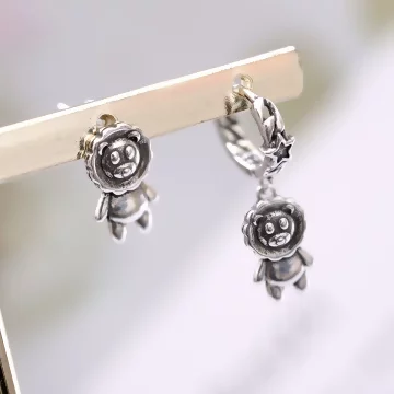 復古小獅子&times;不對稱耳環耳扣