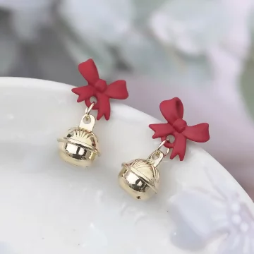 紅領結小鈴鐺&times;吊墜耳環
