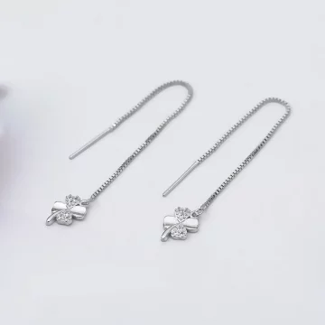 925銀針×晶鑽四葉草×耳線