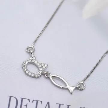 925銀飾&times;貓與魚&times;鎖骨項鍊