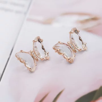 白晶蝴蝶&times;耳環