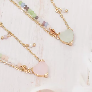 糖果愛心繽彩串珠×項鍊×共二色