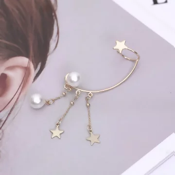 星空流蘇珍珠&times;左耳單邊耳骨耳環