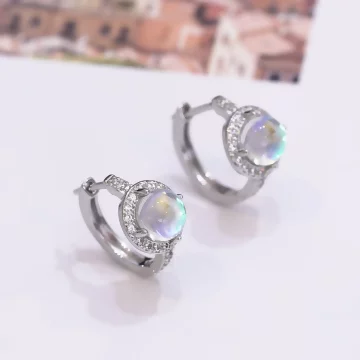 滿鑽圓環月光石&times;耳扣