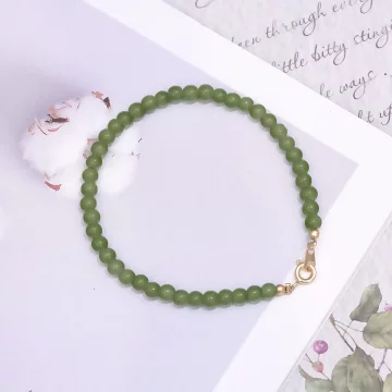 綠色小珠子細串&times;手鍊