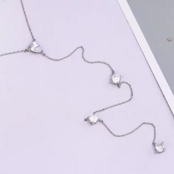 Y字晶鑽鋯石&times;鎖骨項鍊