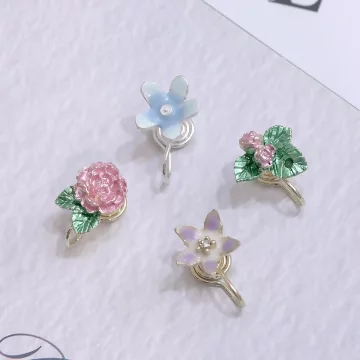 花卉庄園&times;蚊香盤單邊四套件U型耳夾