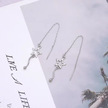 925銀針&times;星星流蘇小豆&times;耳線