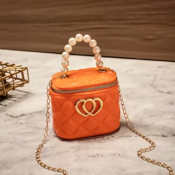雙心立體水桶包×果凍鍊條斜背包×橘色