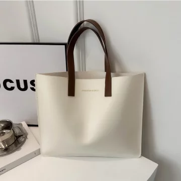 簡約皮革小手提&times;手提袋&times;白色