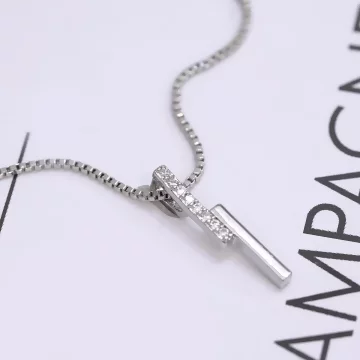 925銀飾×一字微鑲×鎖骨項鍊