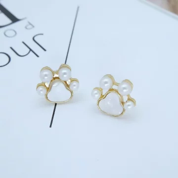 珍珠肉球&times;耳環