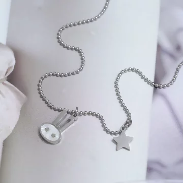 316鋼飾×小白兔星星×鎖骨項鍊×銀色