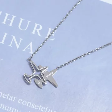 316鋼飾&times;小飛機&times;鎖骨項鍊&times;銀色