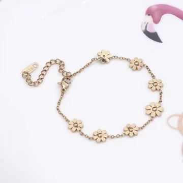 316鋼飾&times;小雛菊&times;手鍊&times;金色