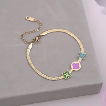 316鋼飾×老花圖騰×手鍊×金色